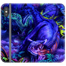 coly_art iPhoneX / iPhone XS blacklighted dinosaurs