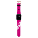 Apple Watch Strap 42mm in PU leather Rose Gold fitting