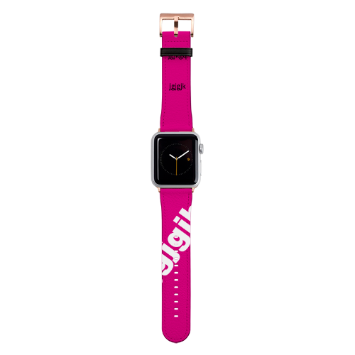Apple Watch Strap 42mm in PU leather Rose Gold fitting