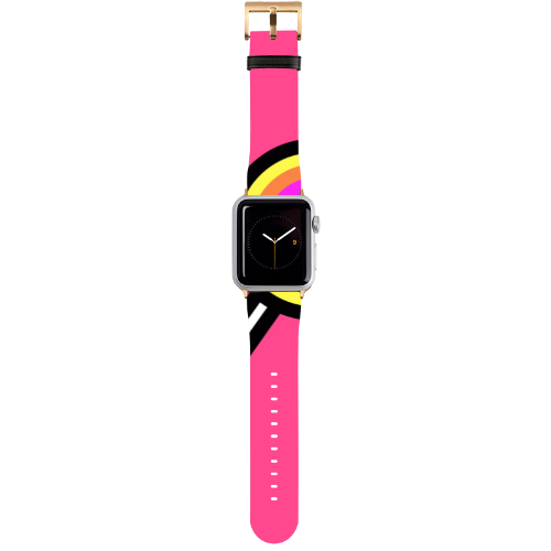 Apple Watch Strap 38mm in PU leather Gold fitting