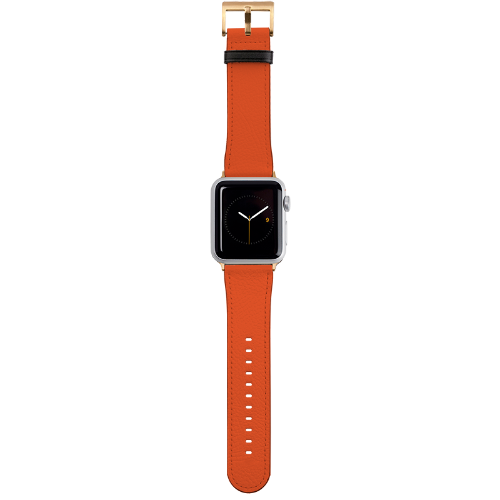 Apple Watch Strap 38mm in PU leather Gold fitting